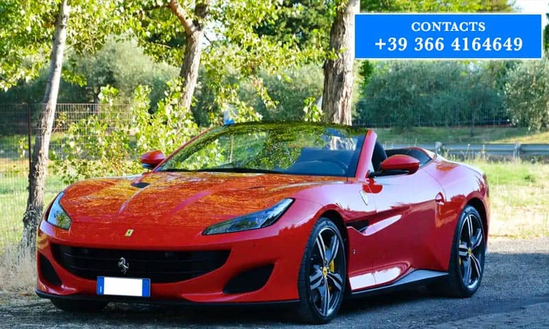 Ferrari Portofino Spider rental Malpensa Airport Milan Italy