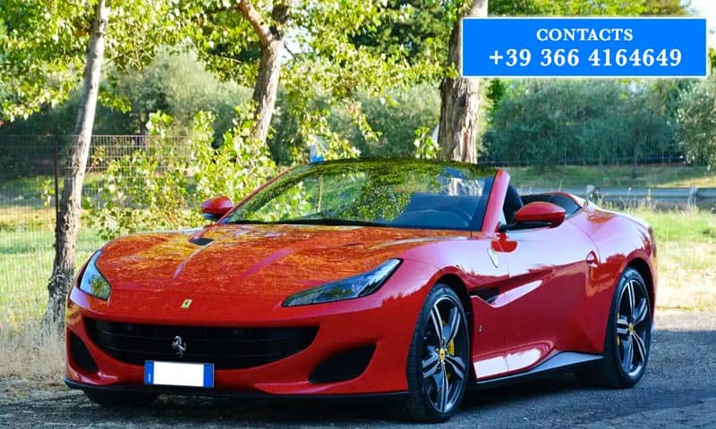 Ferrari Portofino rental in Peretola Airport Florence Italy