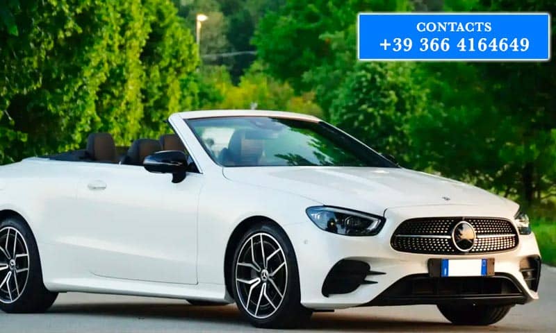 Mercedes E Class convertible car rental in Florence Italy