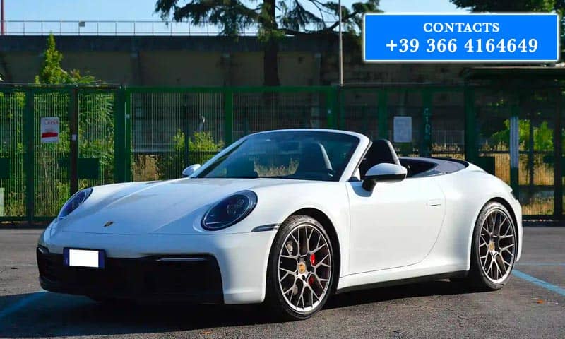 Porsche 992 cabrio rental Malpensa Airport Milan Italy